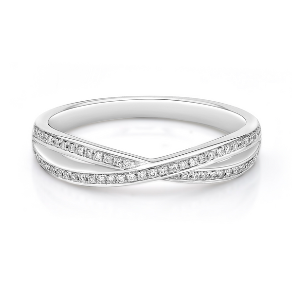 TWIST GRAIN / CHANNEL SET DIAMOND WEDDING ETERNITY RING