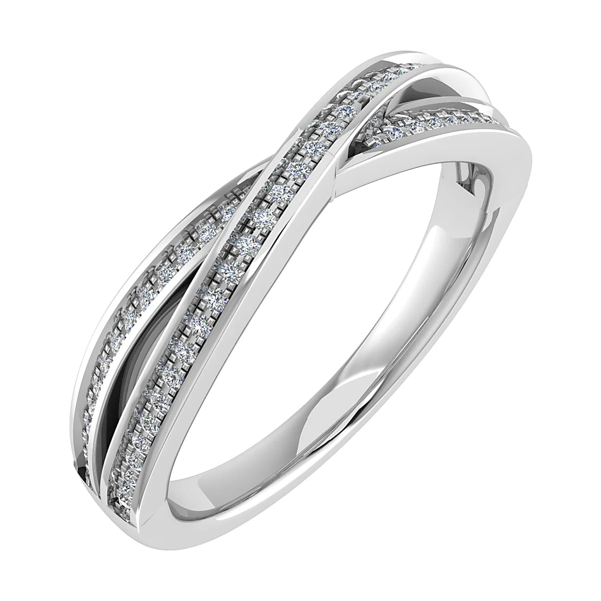 TWIST GRAIN / CHANNEL SET DIAMOND WEDDING ETERNITY RING