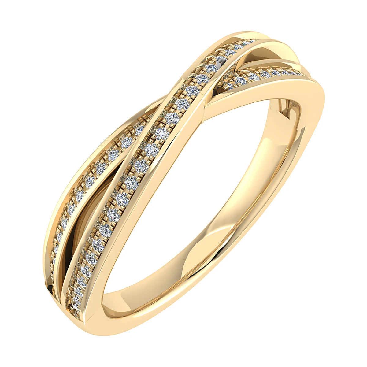 TWIST GRAIN / CHANNEL SET DIAMOND WEDDING ETERNITY RING