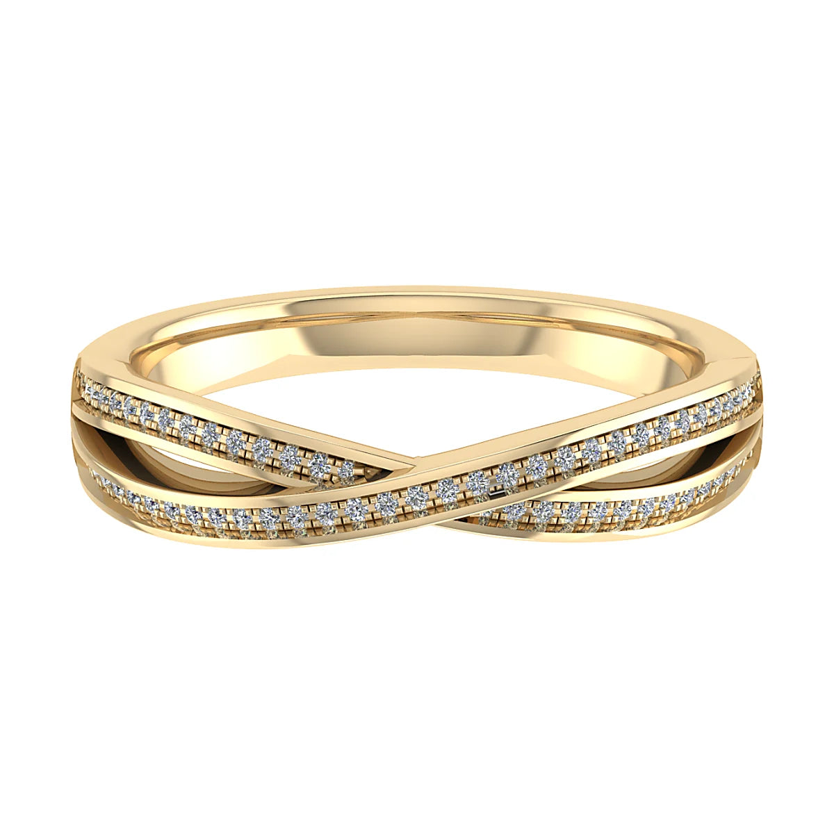 TWIST GRAIN / CHANNEL SET DIAMOND WEDDING ETERNITY RING