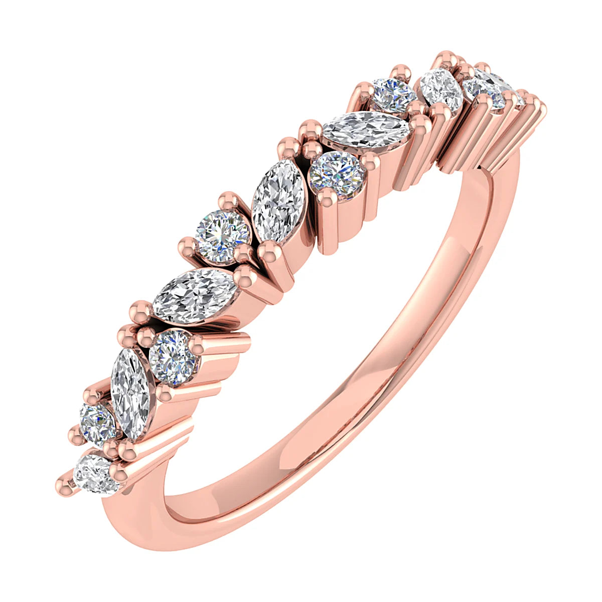 FANCY MIXED CUT DIAMOND ETERNITY/WEDDING RING