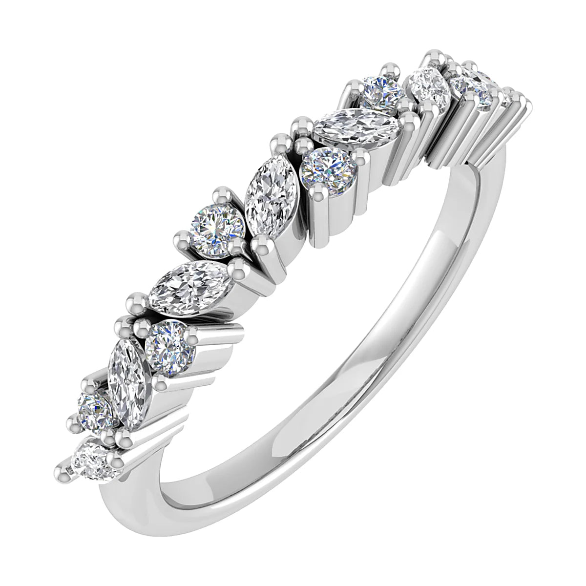 FANCY MIXED CUT DIAMOND ETERNITY/WEDDING RING