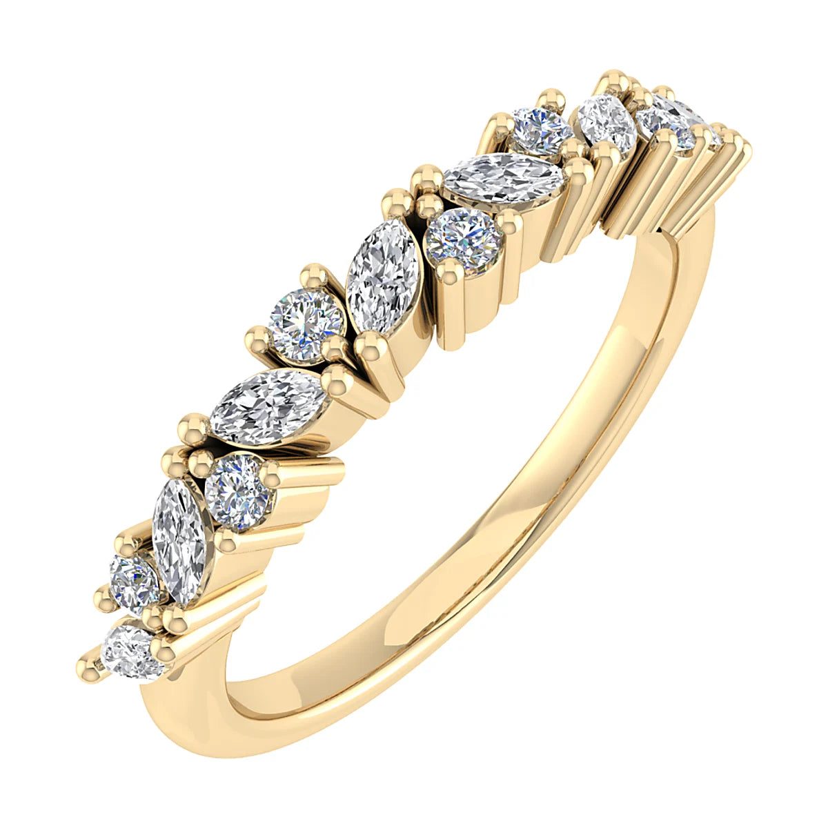 FANCY MIXED CUT DIAMOND ETERNITY/WEDDING RING