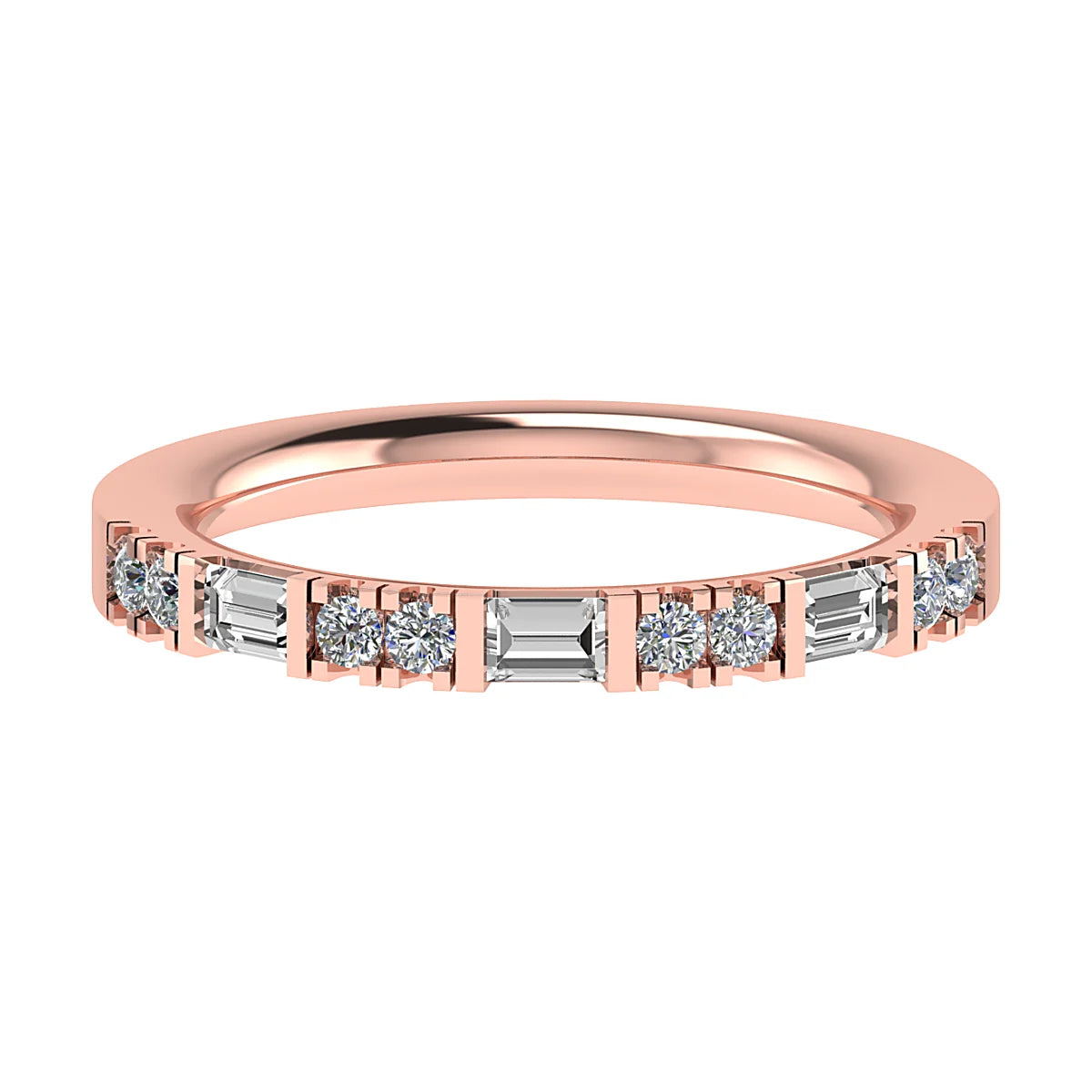 FANCY BAGUETTE AND ROUND DIAMOND ETERNITY/ WEDDING RING