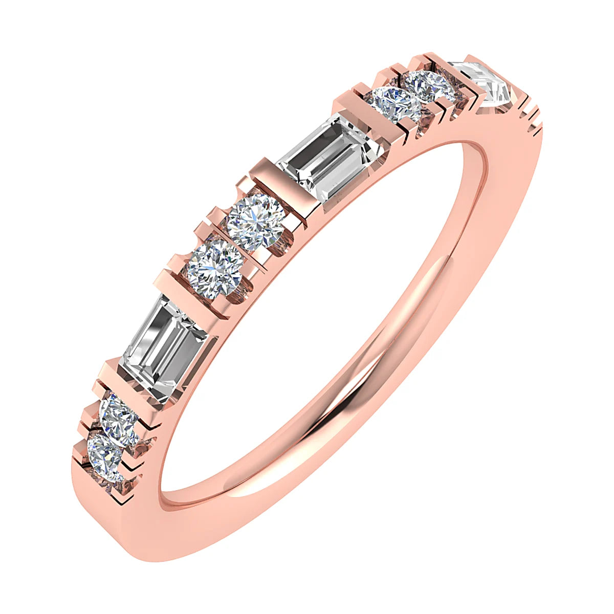 FANCY BAGUETTE AND ROUND DIAMOND ETERNITY/ WEDDING RING