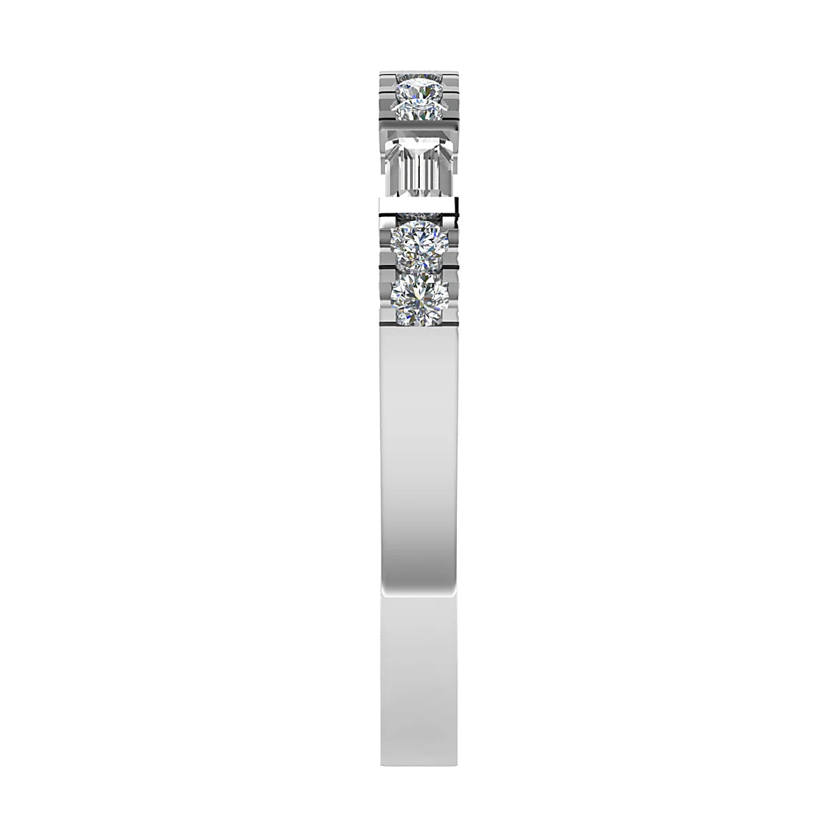 FANCY BAGUETTE AND ROUND DIAMOND ETERNITY/ WEDDING RING