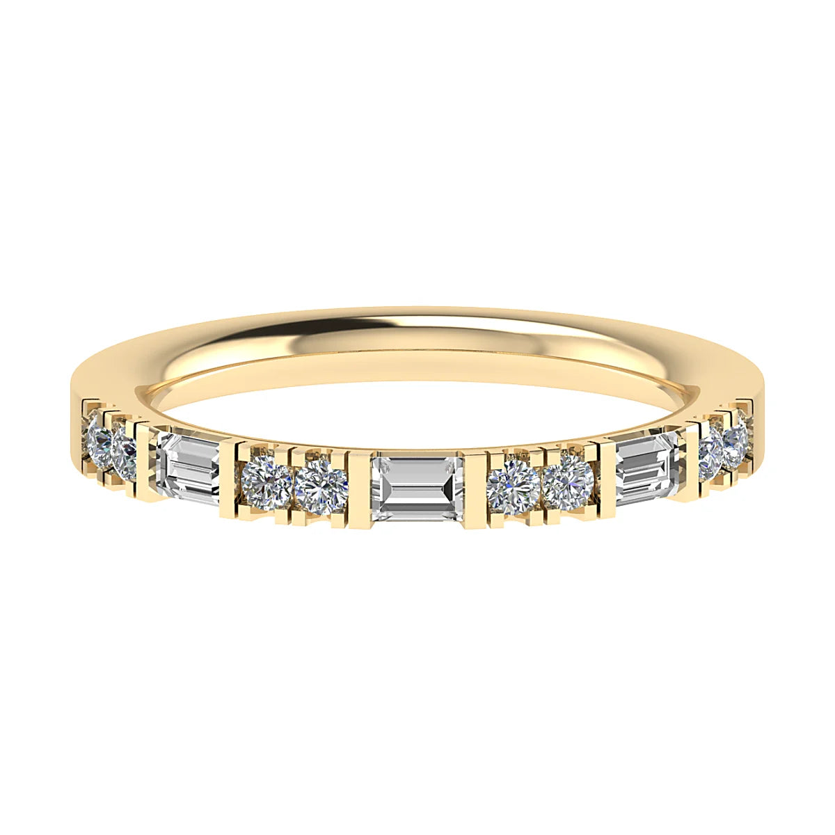 FANCY BAGUETTE AND ROUND DIAMOND ETERNITY/ WEDDING RING