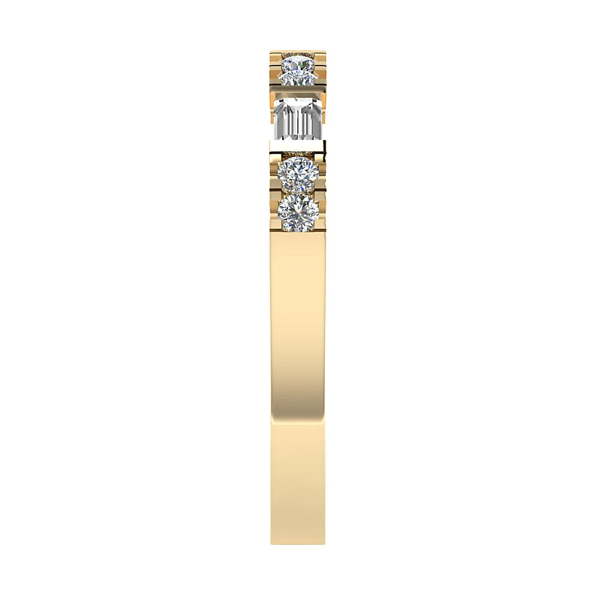 FANCY BAGUETTE AND ROUND DIAMOND ETERNITY/ WEDDING RING