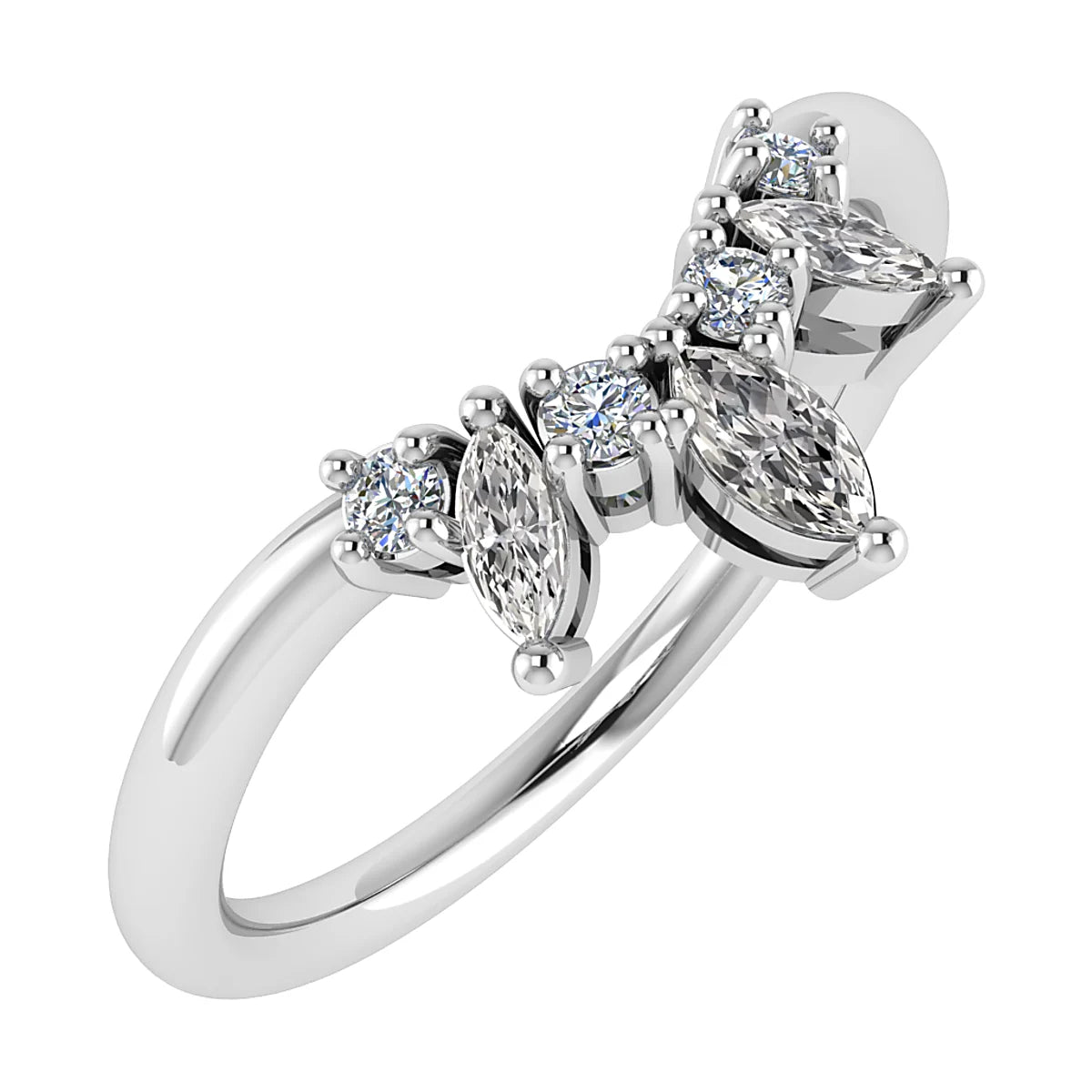 SHAPED DIAMOND TIARA ETERNITY/WEDDING RING