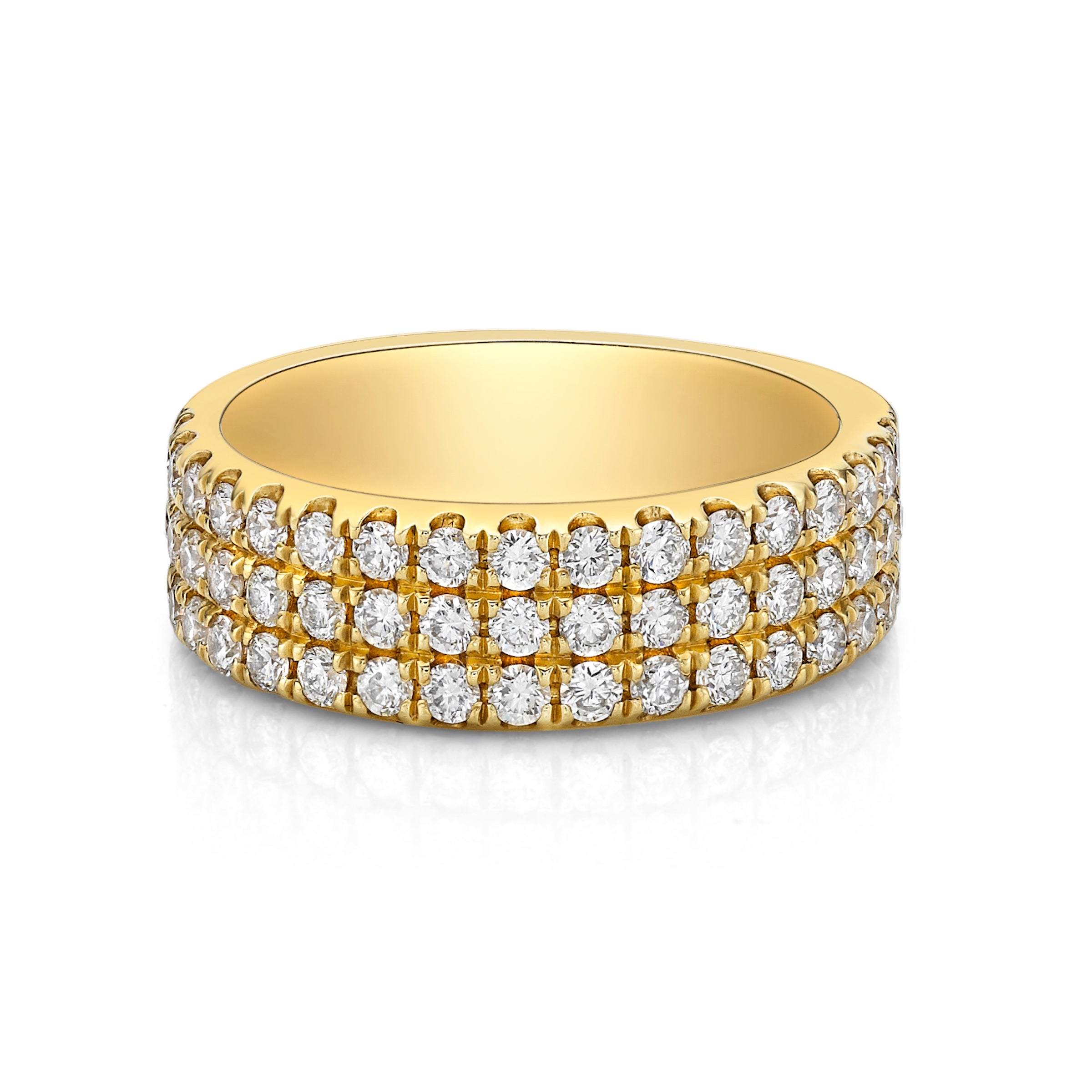 MULTI ROW MICRO CLAW SET DIAMOND HALF WEDDING ETERNITY RING