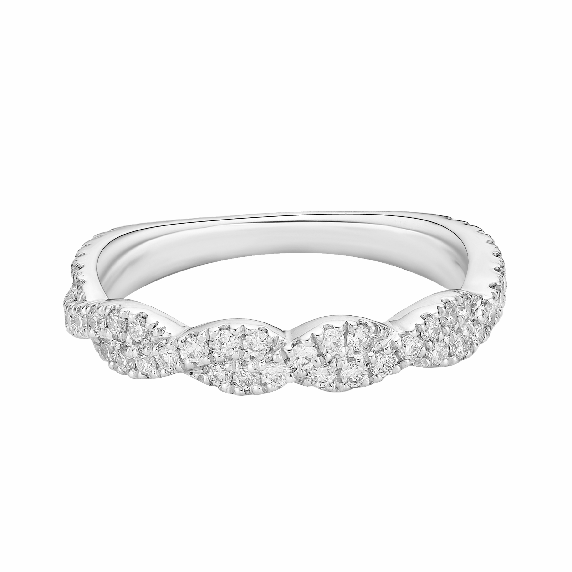 TWIST MICRO CLAW DIAMOND SET ETERNITY WEDDING RING