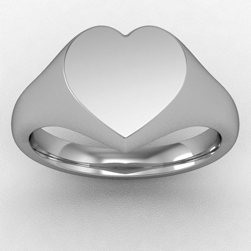 MEDIUM HEART SHAPED HEAD SIGNET RING