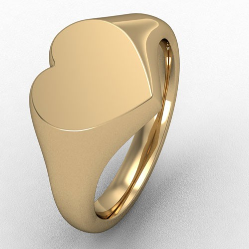 MEDIUM HEART SHAPED HEAD SIGNET RING