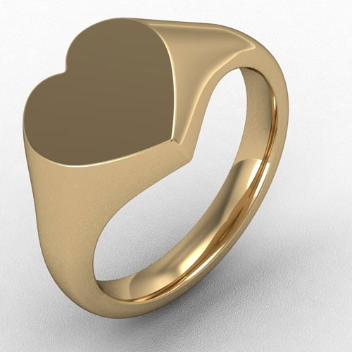 MEDIUM HEART SHAPED HEAD SIGNET RING