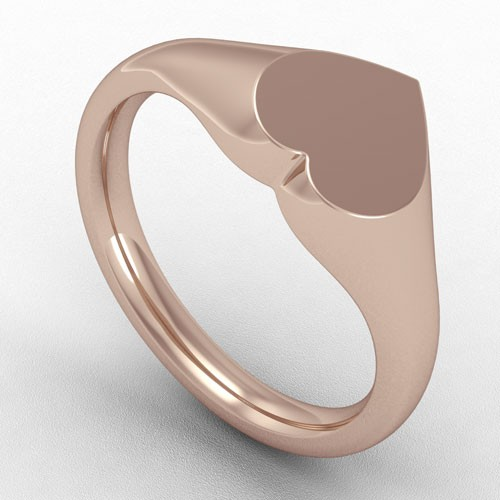 SMALL HEART SHAPPED HEAD SIGNET RING