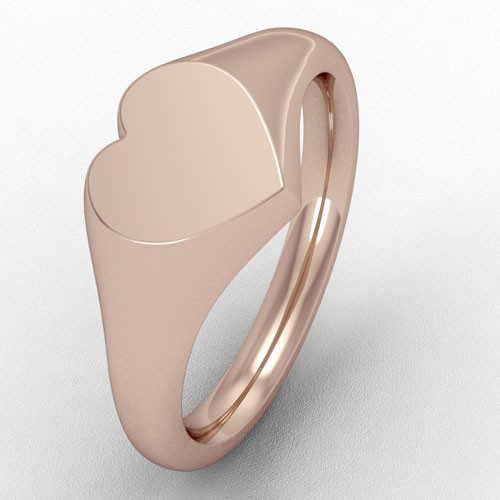 SMALL HEART SHAPPED HEAD SIGNET RING