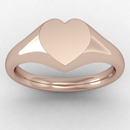 SMALL HEART SHAPPED HEAD SIGNET RING