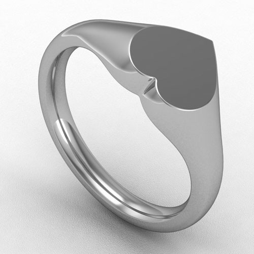 SMALL HEART SHAPPED HEAD SIGNET RING