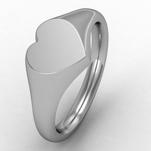 SMALL HEART SHAPPED HEAD SIGNET RING