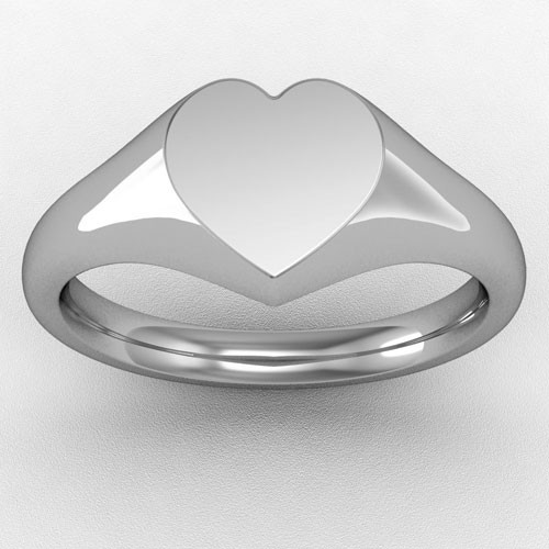 SMALL HEART SHAPPED HEAD SIGNET RING