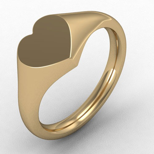 SMALL HEART SHAPPED HEAD SIGNET RING