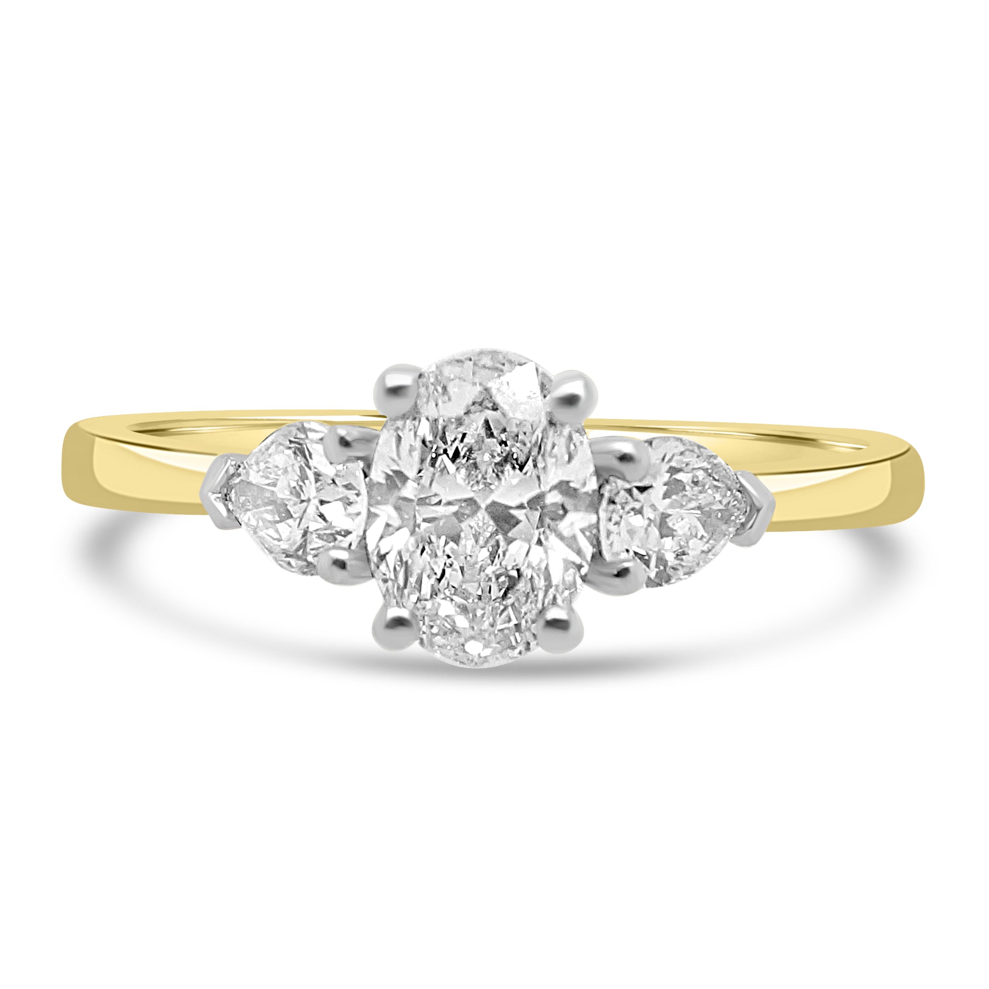 OVAL CUT DIAMOND TRILOGY ENGAGEMENT RING