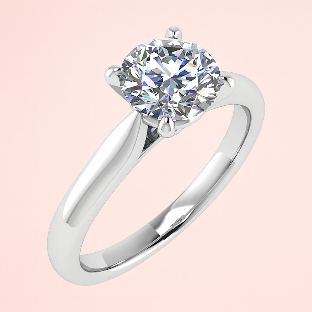 Lab Grown diamond engagement ring platinum solitaire round harrogate 