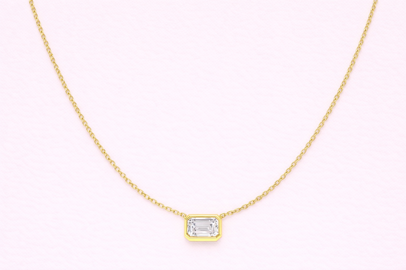 Harrogate Jewellers Emerald lab-grownd diamond pendant yellow gold 