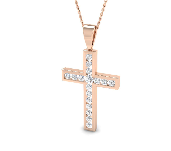 EXQUISITE DIAMOND CROSS PENDANT NECKLACE HARROGATE