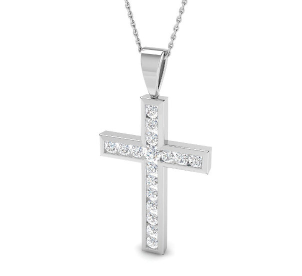 EXQUISITE DIAMOND CROSS PENDANT NECKLACE HARROGATE