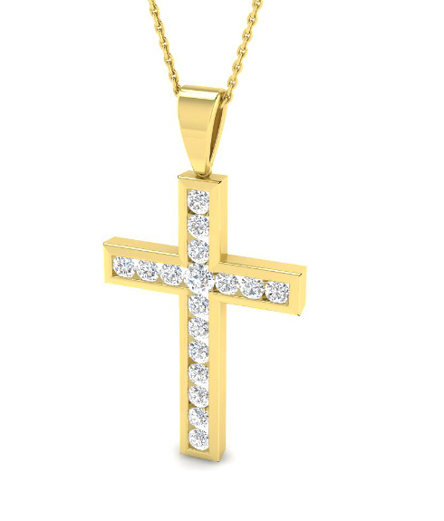 EXQUISITE DIAMOND CROSS PENDANT NECKLACE HARROGATE