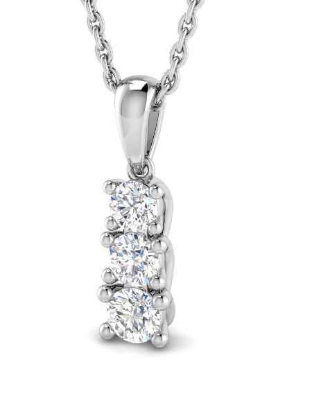 DIAMOND LINE DROP PENDANT NECKLACE