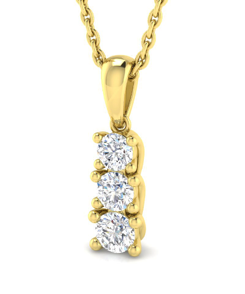 DIAMOND LINE DROP PENDANT NECKLACE