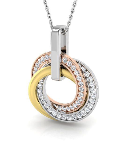 HARROGATE ENTWIND CIRCLE DIAMOND PENDANT NECKLACE