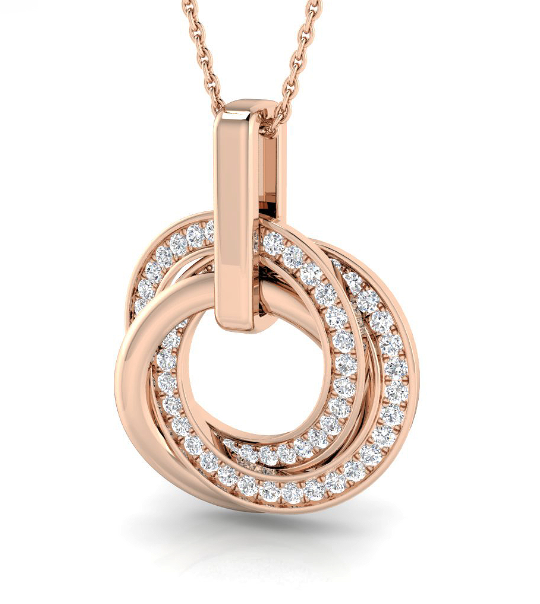 HARROGATE ENTWIND CIRCLE DIAMOND PENDANT NECKLACE