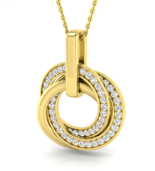 HARROGATE ENTWIND CIRCLE DIAMOND PENDANT NECKLACE