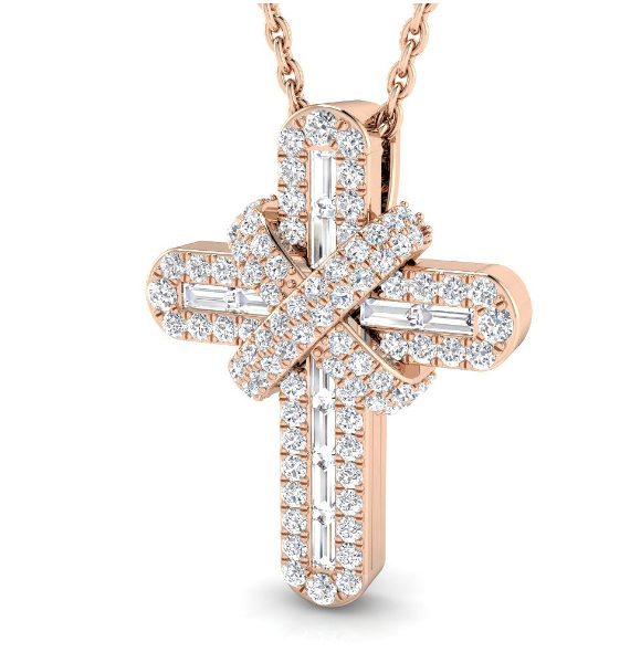 ELEGANT DIAMOND CROSS NECKLACE