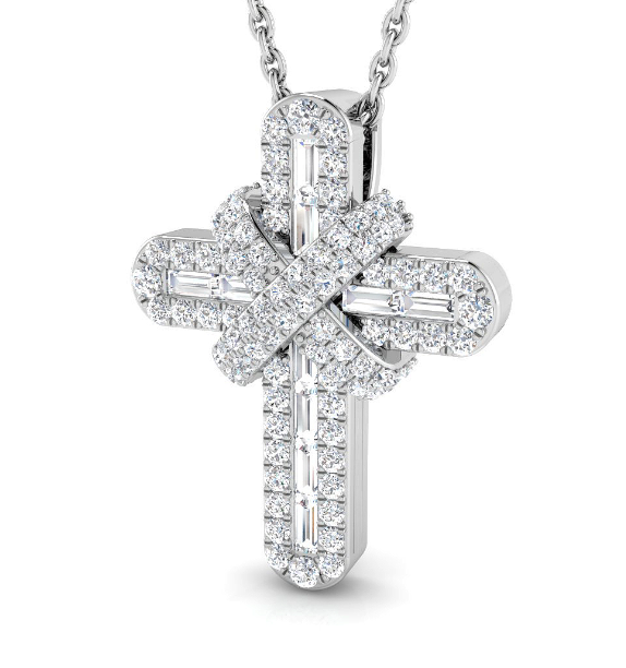 ELEGANT DIAMOND CROSS NECKLACE