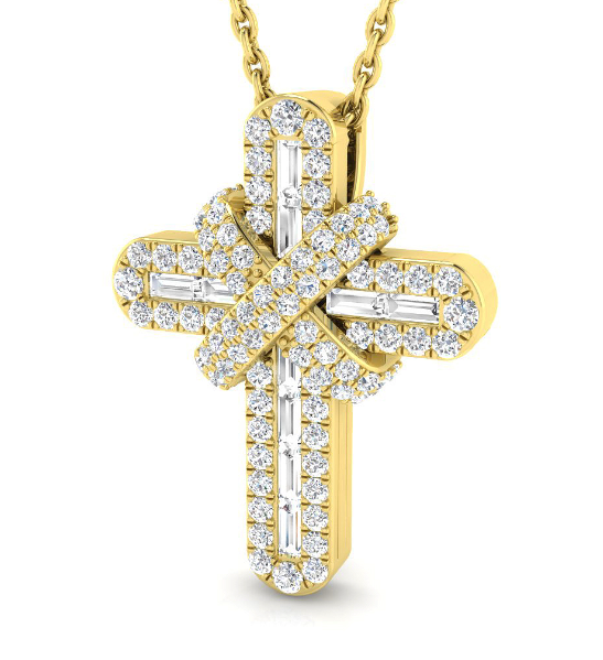 ELEGANT DIAMOND CROSS NECKLACE