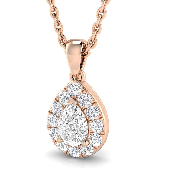 DIAMOND PEAR SHAPED PENDANT NECKLACE