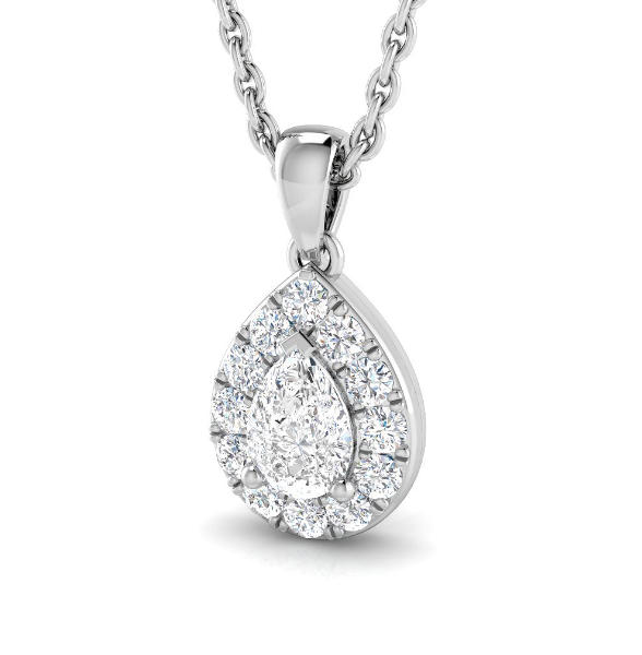 DIAMOND PEAR SHAPED PENDANT NECKLACE