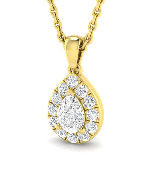 DIAMOND PEAR SHAPED PENDANT NECKLACE