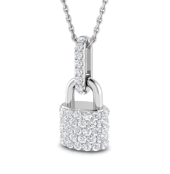 DIAMOND PADLOCK PENDANT GOLD NECKLACE HARROGATE