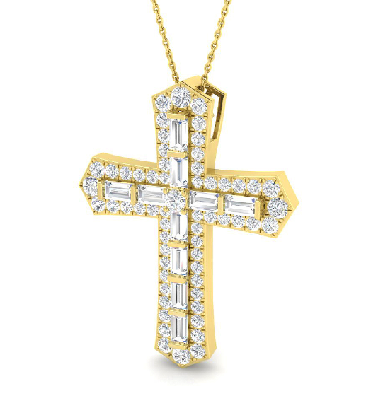 LUXURY DIAMOND GOLD CROSS PENDANT