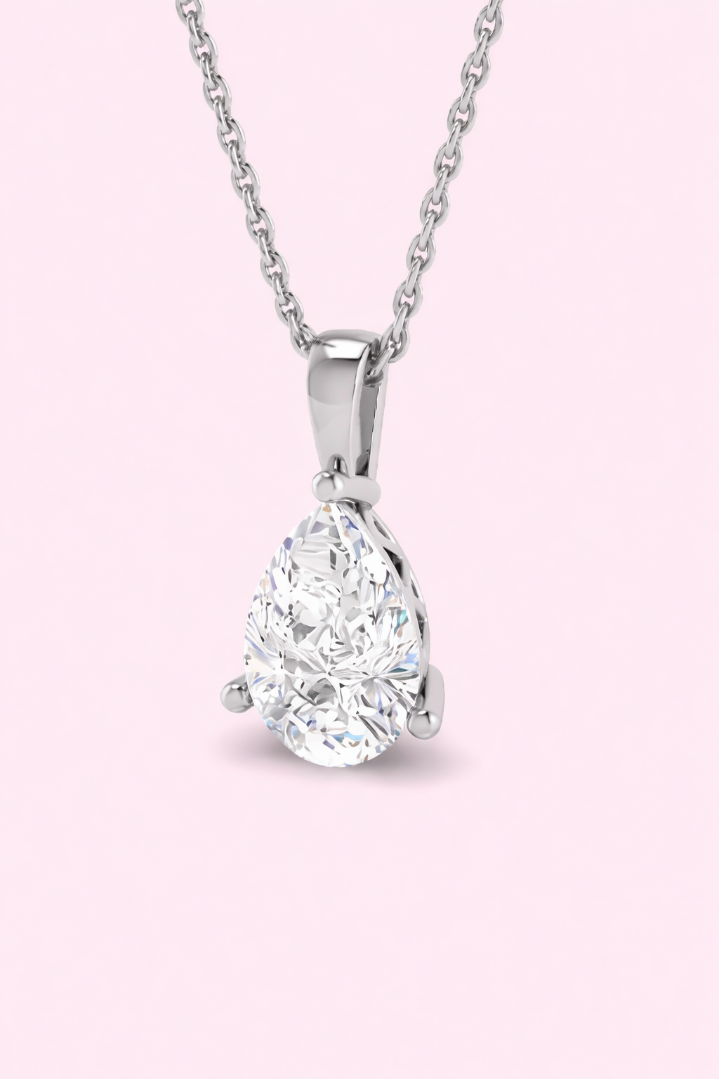 Pear cut lab-grown diamond pendant in yellow and white gold, bespoke fine jewellery by Fogal and Barnes Harrogate UK