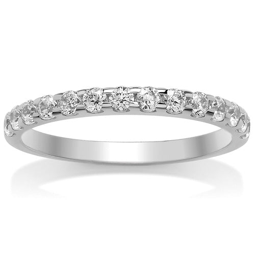 DIAMOND BEAD SET HALF WEDDING/ETERNITY RING