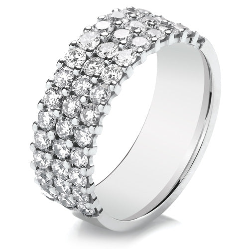 TRIPPLE ROW DIAMOND SET WEDDING/ETERNITY RING