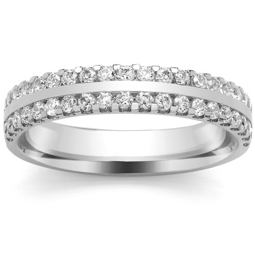 HALF SET DOUBLE ROW DIAMOND WEDDING/ETERNITY RING