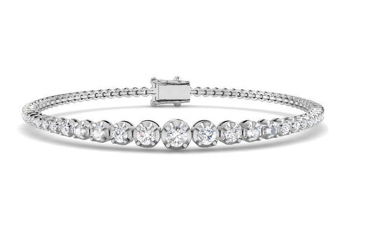 GRADUATED ROUND DIAMOND TENNIS BRACELET