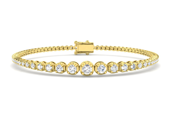 GRADUATED ROUND DIAMOND TENNIS BRACELET